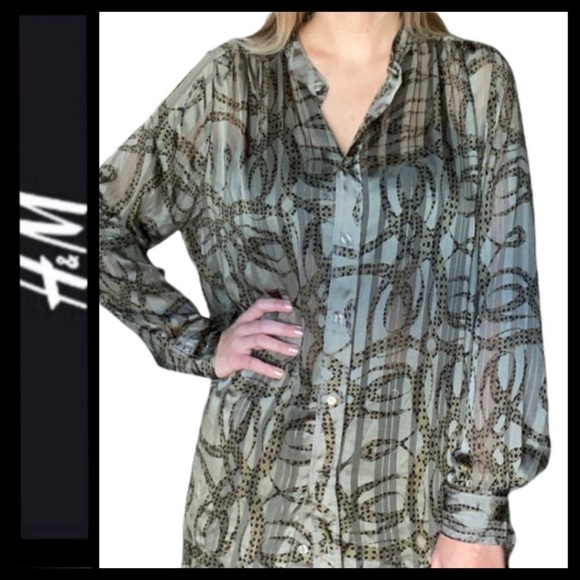 H&M x Richard Allan 60’s Mod Print Tunic Blouse - Picture 2 of 8